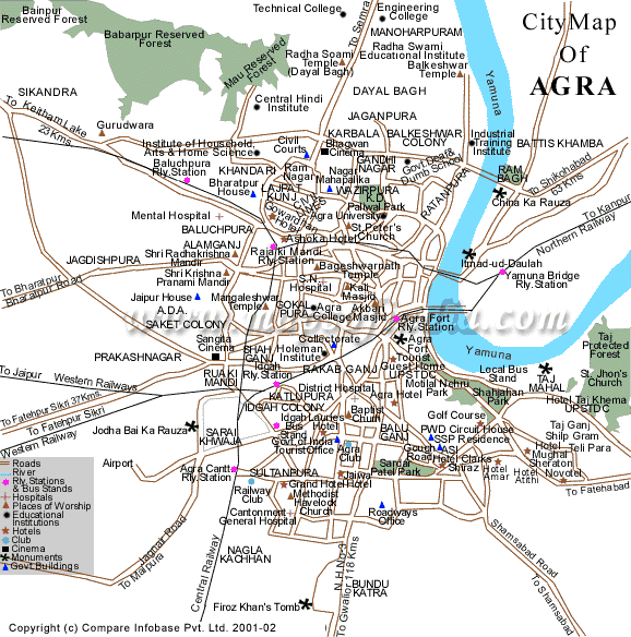 Map of Agra