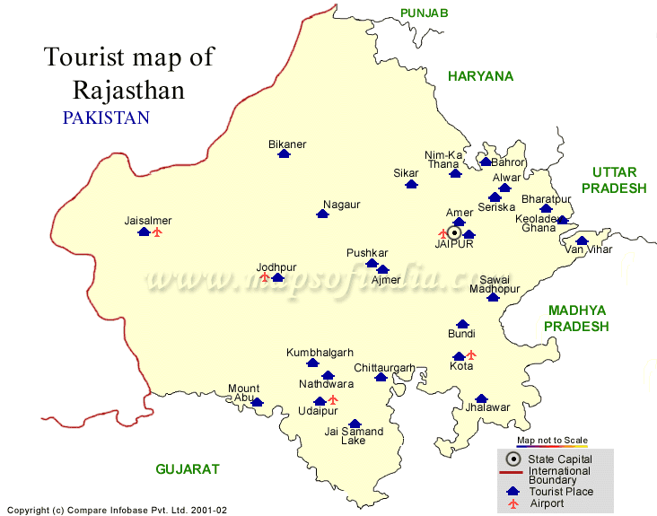 Map of Rajasthan