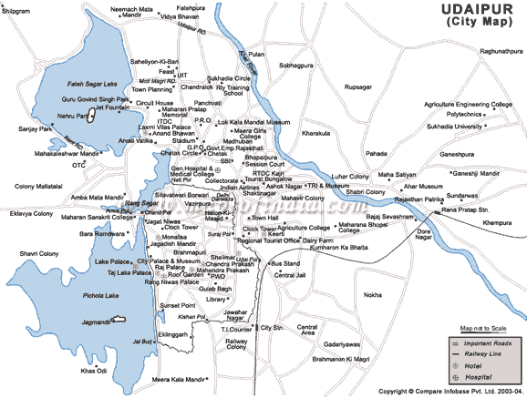 Map of Udaipur