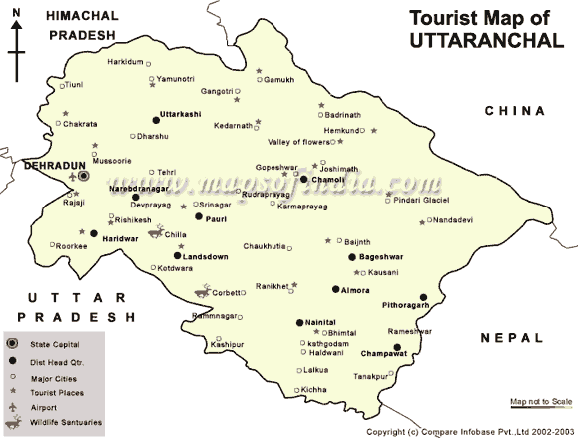 Map of Uttaranchal