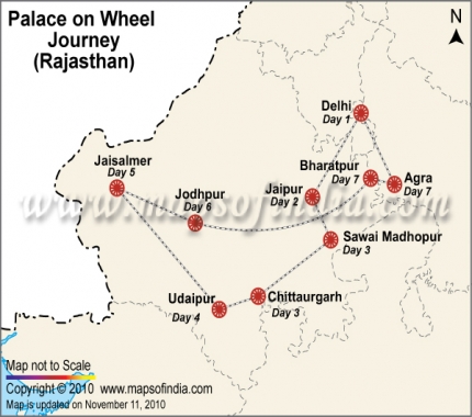 Palace on Wheels Tour Map