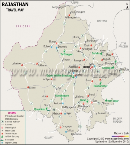 Tourist Map Of Rajasthan