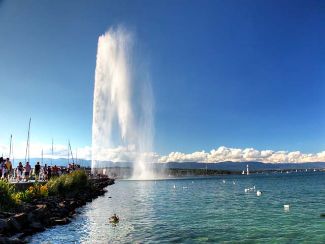 Jet d'Eau Fountain in Switzerland