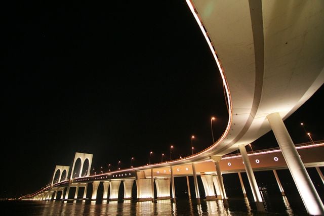 Night View of Sai Van Bridge in Macau