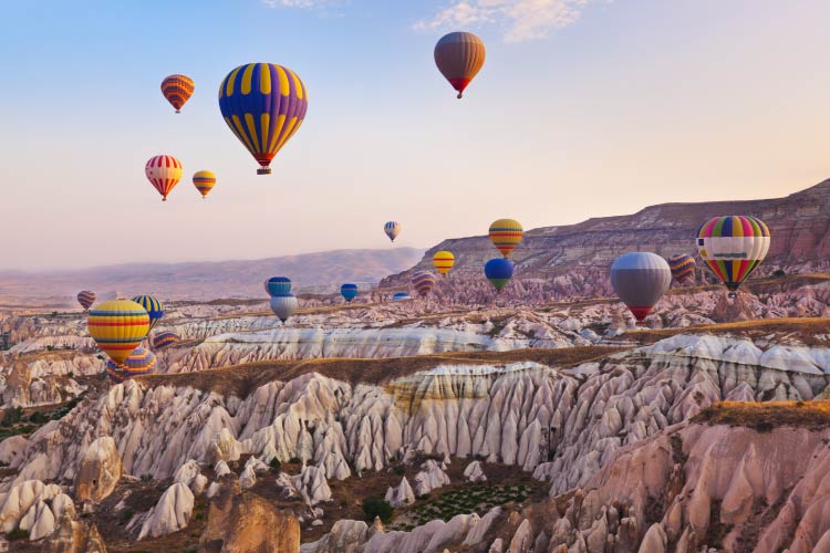 Hot-air ballooning over Cappadocia, Turkey