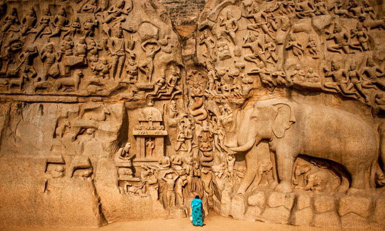 Monolithic-Rock-Temples,-Mahabalipuram