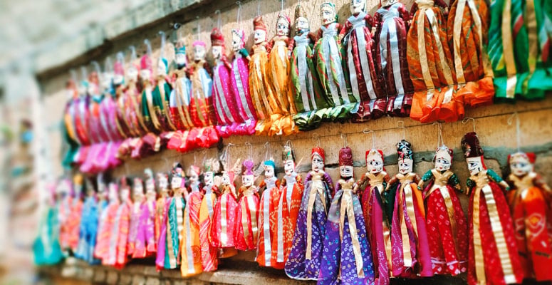 Rajasthani puppets and souvenirs