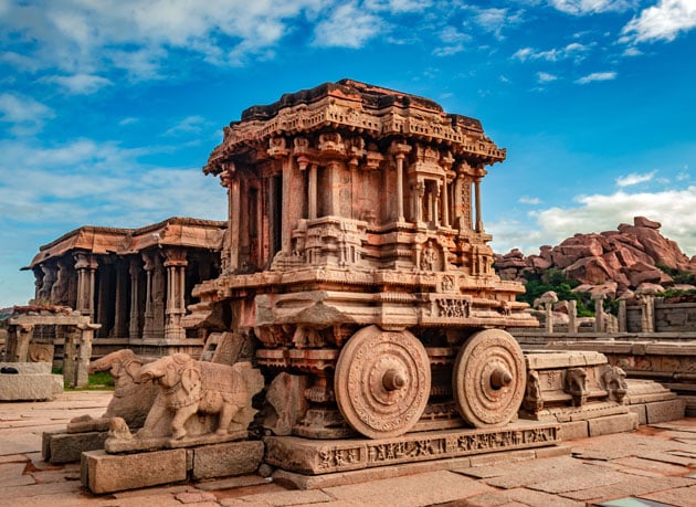 Sasivekalu Ganesha Temple among the historic ruins of Hampi