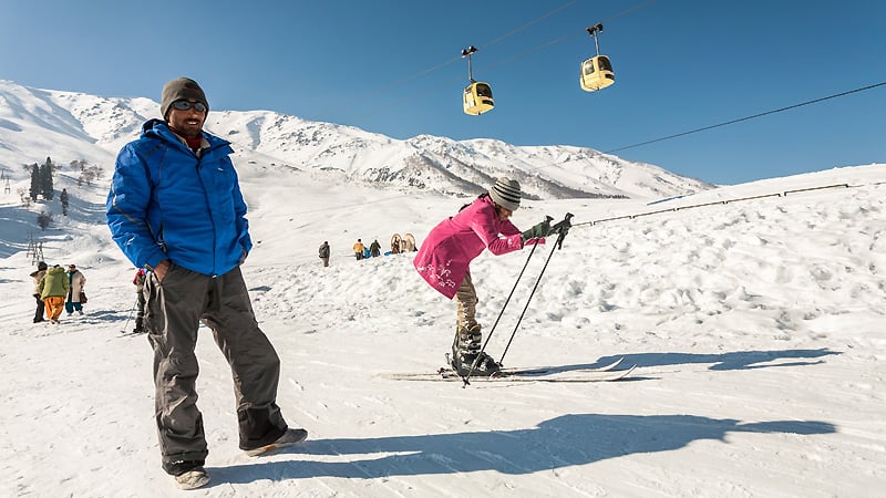 Gulmarg happens to be the best place to experience snowfall in India