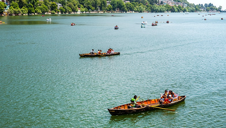 Nainital lake and surrounding hills