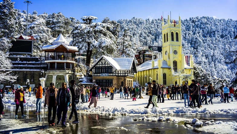 Snow-covered Shimla during winter
